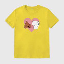 Футболка хлопковая мужская Кака и бумага, цвет: желтый