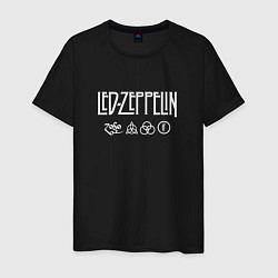 Футболка хлопковая мужская Led Zeppelin Black dog, цвет: черный
