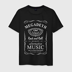 Футболка хлопковая мужская Megadeth в стиле Jack Daniels, цвет: черный