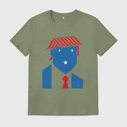 Футболка хлопковая мужская USA Trump, цвет: авокадо