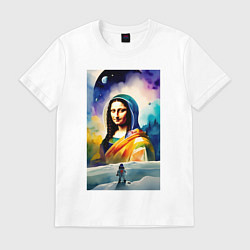 Футболка хлопковая мужская Gioconda in space - watercolor, цвет: белый