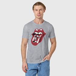 Футболка хлопковая мужская Rolling stones pills, цвет: меланж — фото 2