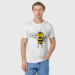 Футболка хлопковая мужская Пчелка Гамлет, цвет: белый — фото 2