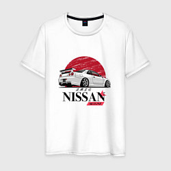 Футболка хлопковая мужская Nissan Skyline japan, цвет: белый