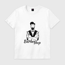 Футболка хлопковая мужская Barbershop, цвет: белый