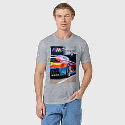 Футболка хлопковая мужская BMW M Power - motorsport, цвет: меланж — фото 2
