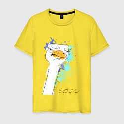 Футболка хлопковая мужская Злобный страус: soon, цвет: желтый