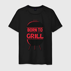 Футболка хлопковая мужская Born to grill, цвет: черный