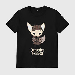 Футболка хлопковая мужская Detective Fenneko, цвет: черный