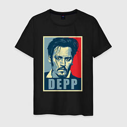 Футболка хлопковая мужская Depp, цвет: черный