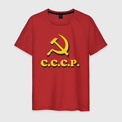Футболка хлопковая мужская СССР серп и молот, цвет: красный