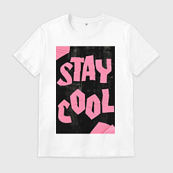 Футболка хлопковая мужская Оставайся крутым, цвет: белый