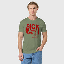 Футболка хлопковая мужская Sick i cant away from you red, цвет: авокадо — фото 2