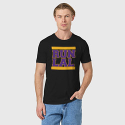 Футболка хлопковая мужская Run Lakers, цвет: черный — фото 2