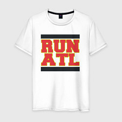 Футболка хлопковая мужская Run Atlanta Hawks, цвет: белый