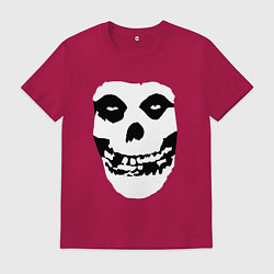 Футболка хлопковая мужская Череп misfits, цвет: маджента
