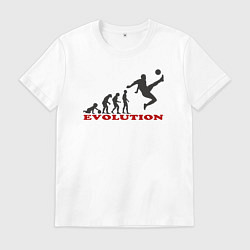 Футболка хлопковая мужская Эволюция футбола, цвет: белый