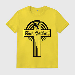 Футболка хлопковая мужская Black Sabbath Cross, цвет: желтый