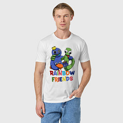 Футболка хлопковая мужская Радужные друзья игра, цвет: белый — фото 2