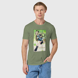 Футболка хлопковая мужская Кирара Геншин импакт, цвет: авокадо — фото 2
