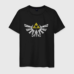 Футболка хлопковая мужская The Legend of Zelda - znak, цвет: черный