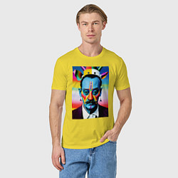 Футболка хлопковая мужская Salvador Dali - pop art - neural network, цвет: желтый — фото 2