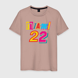 Футболка хлопковая мужская Джимми Батлер 22, цвет: пыльно-розовый