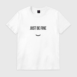 Футболка хлопковая мужская Just be fine, цвет: белый