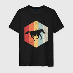 Футболка хлопковая мужская Color horse, цвет: черный