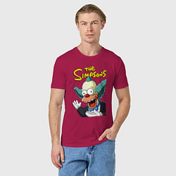 Футболка хлопковая мужская Krusty the clown, цвет: маджента — фото 2