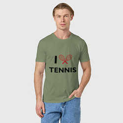 Футболка хлопковая мужская I Love Tennis, цвет: авокадо — фото 2