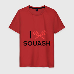 Футболка хлопковая мужская I Love Squash, цвет: красный