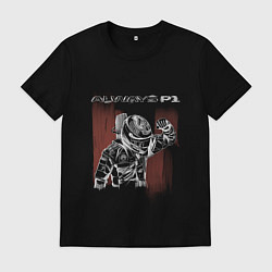 Футболка хлопковая мужская Always P1 - пилот Ф1, цвет: черный