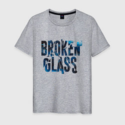 Футболка хлопковая мужская Broken glass, цвет: меланж