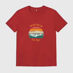 Футболка хлопковая мужская Im not old, Im vintage, цвет: красный