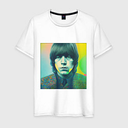 Футболка хлопковая мужская Brian Jones Pop Glitch Art, цвет: белый