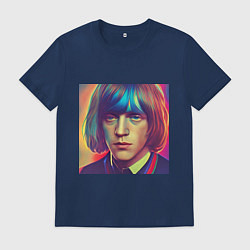 Футболка хлопковая мужская Brian Jones Glitch Art, цвет: тёмно-синий