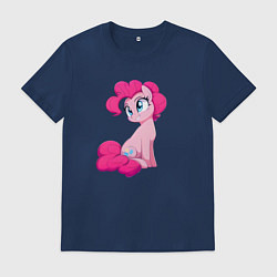 Футболка хлопковая мужская Пинки Пай, цвет: тёмно-синий