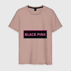 Футболка хлопковая мужская Логотип Блек Пинк, цвет: пыльно-розовый