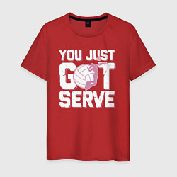 Футболка хлопковая мужская Just got serve, цвет: красный