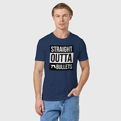 Футболка хлопковая мужская Straight outta bullets, цвет: тёмно-синий — фото 2