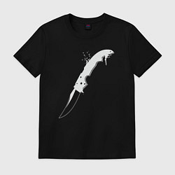 Футболка хлопковая мужская Knife CS, цвет: черный
