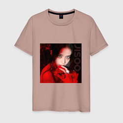 Футболка хлопковая мужская Blackpink Jisoo in red, цвет: пыльно-розовый