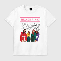 Футболка хлопковая мужская Blackpink Lisa Jisoo Jennie Rose, цвет: белый