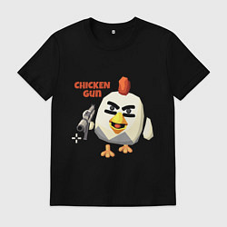 Футболка хлопковая мужская Chicken Gun злой, цвет: черный