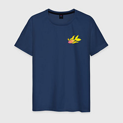 Футболка хлопковая мужская Золотая рыбка с короной, цвет: тёмно-синий