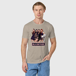 Футболка хлопковая мужская Rose Blackpink kpop, цвет: миндальный — фото 2