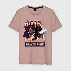 Футболка хлопковая мужская Rose Blackpink kpop, цвет: пыльно-розовый