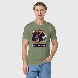 Футболка хлопковая мужская Rose Blackpink kpop, цвет: авокадо — фото 2