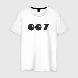 Футболка хлопковая мужская Number 007, цвет: белый